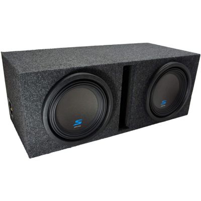 American Sound Connection Alpine Bundle Compatible with Universal Car S-W10D2 Type S Dual 10" Custom Loaded Sub Box Enclosure