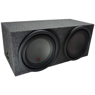 American Sound Connection Alpine Bundle Compatible with Universal Vehicles R-W12D2 Dual 12" Loaded Sub Box Enclosure