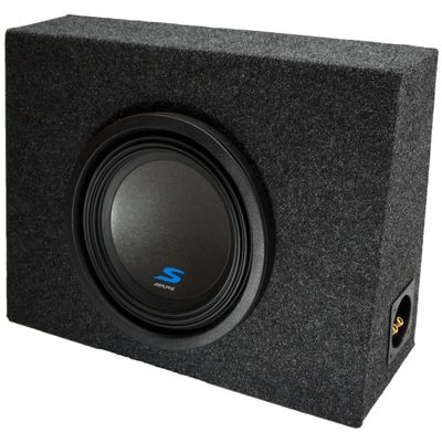 American Sound Connection Alpine Bundle Compatible with Universal Vehicles S-W10D4 Single 10" Loaded Sub Box Enclosure