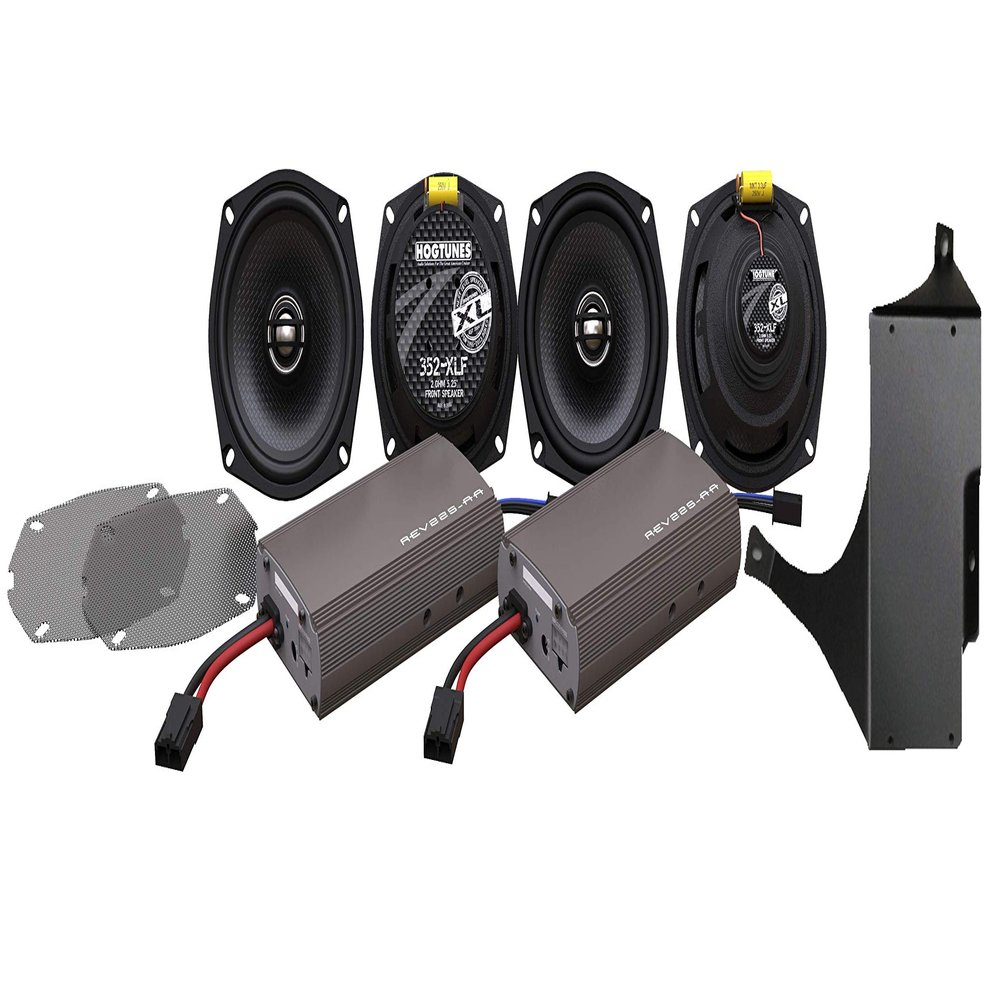 Hogtunes Ultra KIT-XL with 450 Watts RMS Dual Amplifiers, XL Series 5.25" Front & 5.25" Rear Speakers (4 Pack), Fits 1998-2013 Harley-Davidson Motorcycles