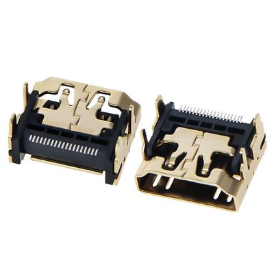 Fielect 5Pcs PCB USB Connector HDMI Female Jack 19 Pin Patch Gold Tone