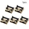 Fielect 5Pcs PCB USB Connector HDMI Female Jack 19 Pin Patch Gold Tone view 3