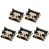 Fielect 5Pcs PCB USB Connector HDMI Female Jack 19 Pin Patch Gold Tone view 4