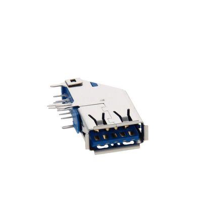 Fielect PCB USB Connector USB-AF 3.0 Female Jack 9 Pin Side Insert 90 Degree 5Pcs