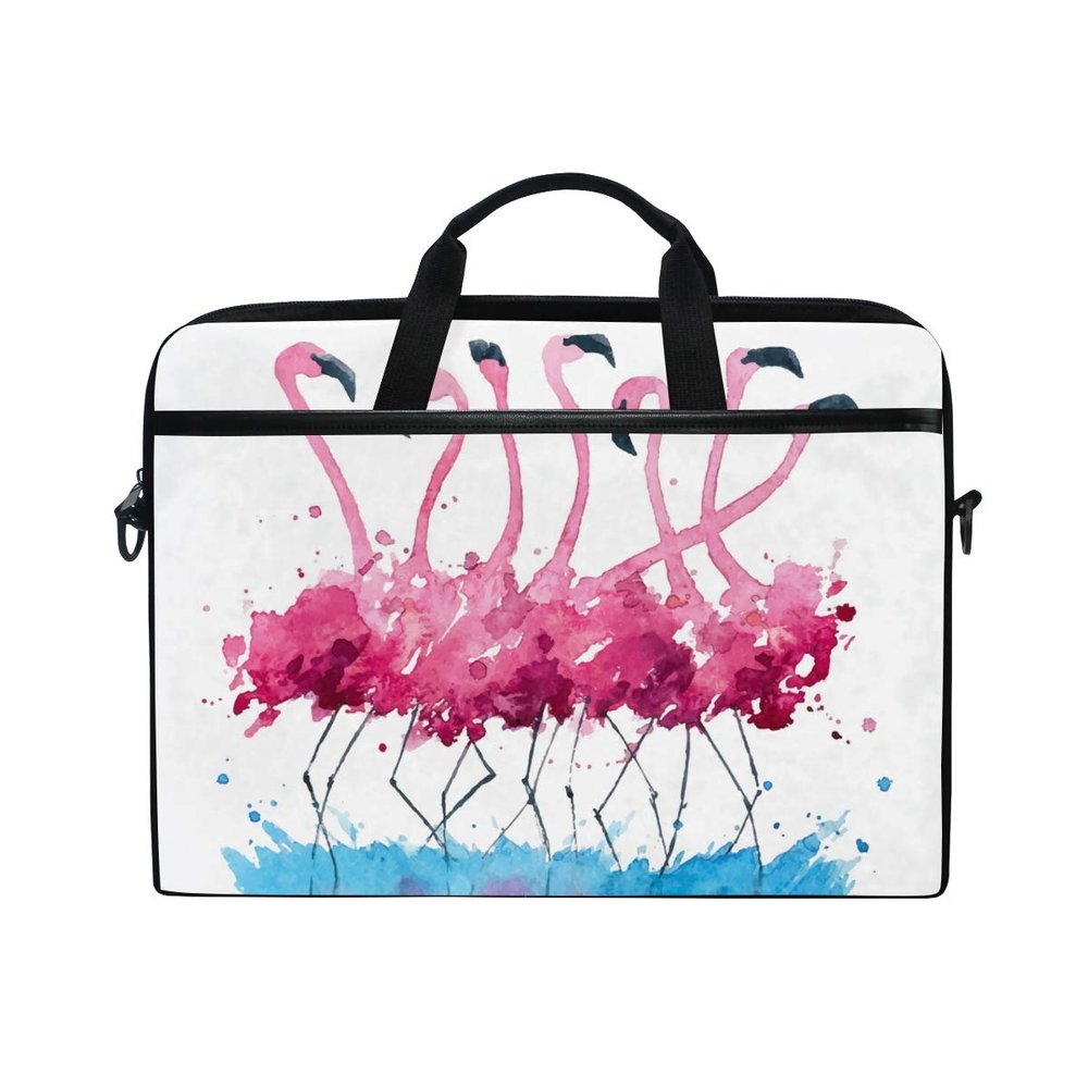 ALAZA Pink Flamingo Watercolor Animal Painting Laptop Case Bag Sleeve Portable Crossbody Messenger Briefcase Convertible w/Strap Pocket for MacBook Air Pro Surface Dell ASUS hp Lenovo 14-15.4 inch