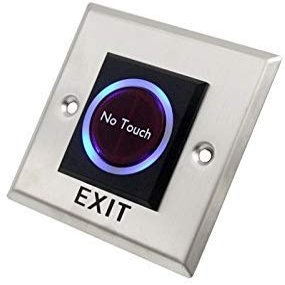 Fielect IR No Touch Door Release Exit Button NO/NC/COM Sensor Switch with LED Indicator for Access Control 86mmx86mm Panel 12V 3A