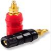 Fielect Banana Plug Socket Banana Plug Terminal Binding Post Zinc Plating Screw-Thread Type Black and Red DYC-2218 2Pairs view 1