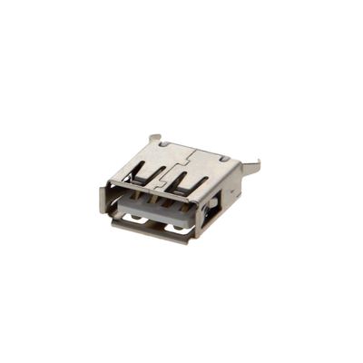 Fielect PCB USB Connector Type A Female Jack 4 Pin 180 Degree Vertical Straight Insert 13.7mm Bend Foot Straight Insert 20Pcs