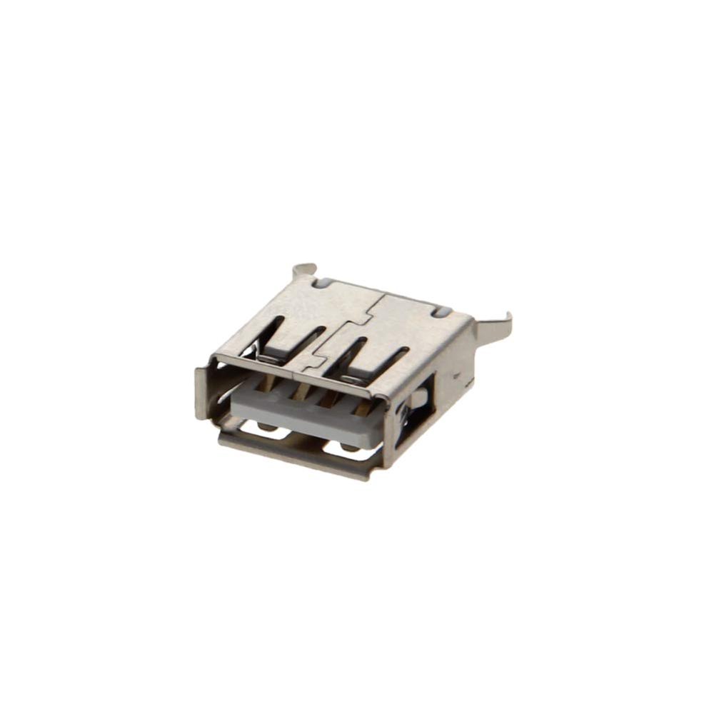 Fielect PCB USB Connector Type A Female Jack 4 Pin 180 Degree Vertical Straight Insert 13.7mm Bend Foot Straight Insert 20Pcs