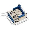 Fielect 15Pcs PCB USB Connector USB 3.0 Type A Female Jack 9 Pin Back Insert Patch No-Edge view 2