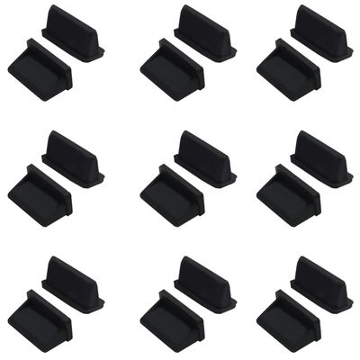 Fielect 10pcs Anti-Dust Stopper USB A2 Silicone Cap Port Cover Anti Dust Protector Black