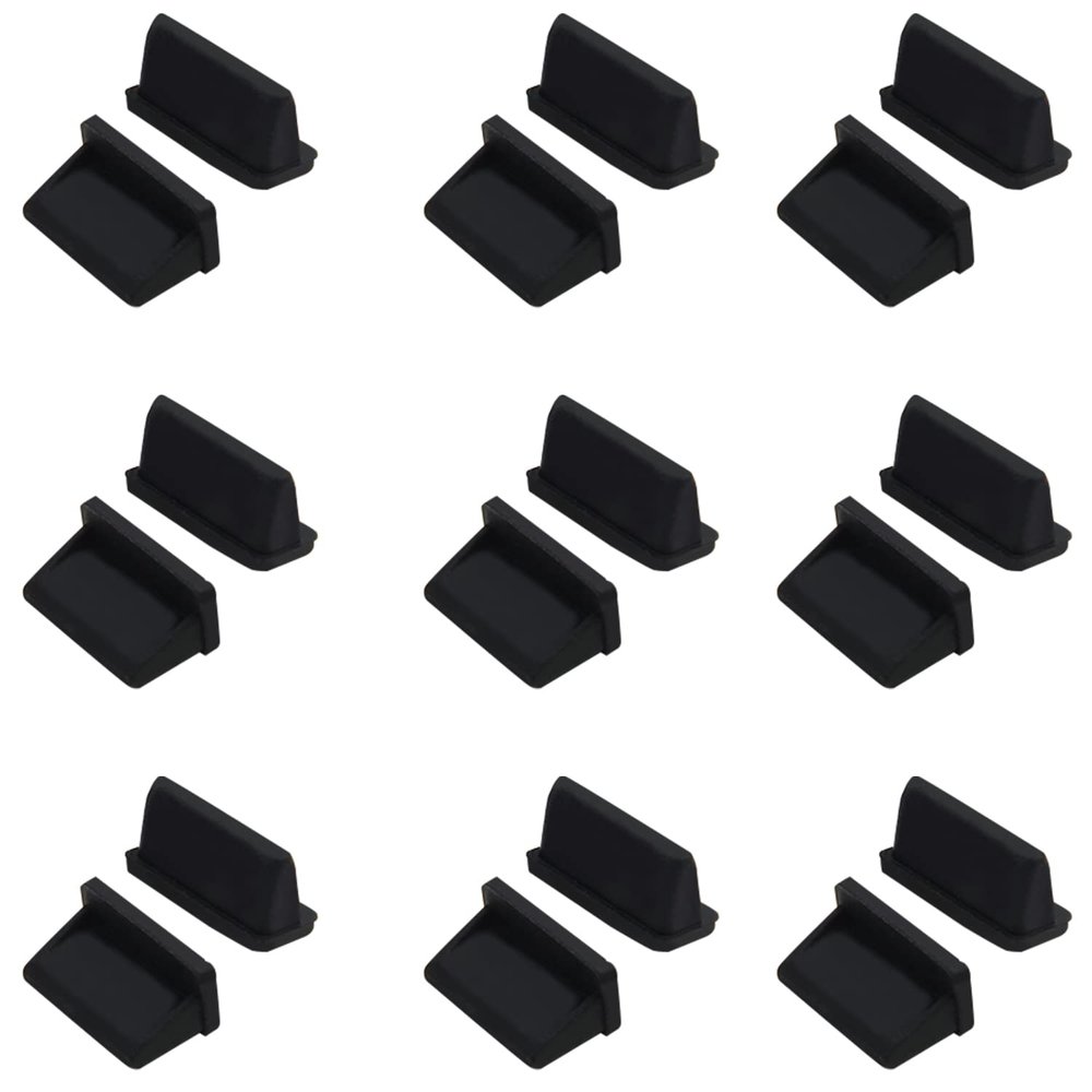 Fielect 10pcs Anti-Dust Stopper USB A2 Silicone Cap Port Cover Anti Dust Protector Black