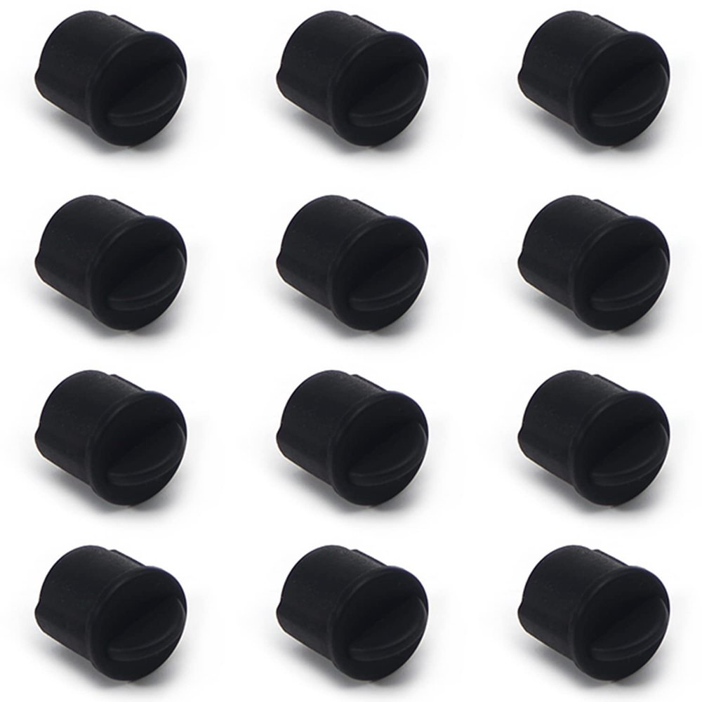 Fielect 20pcs Anti-Dust Stopper BNC-A Silicone Cap Port Cover Anti Dust Protector Black