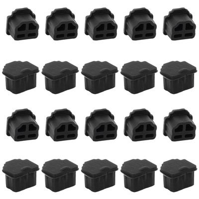 Fielect 20Pcs RJ11 Silicone Anti Dust Cover Plug Stopper RJ11 Protector Telephone Modular Port RJ11 Anti Dust Cap Cover Black