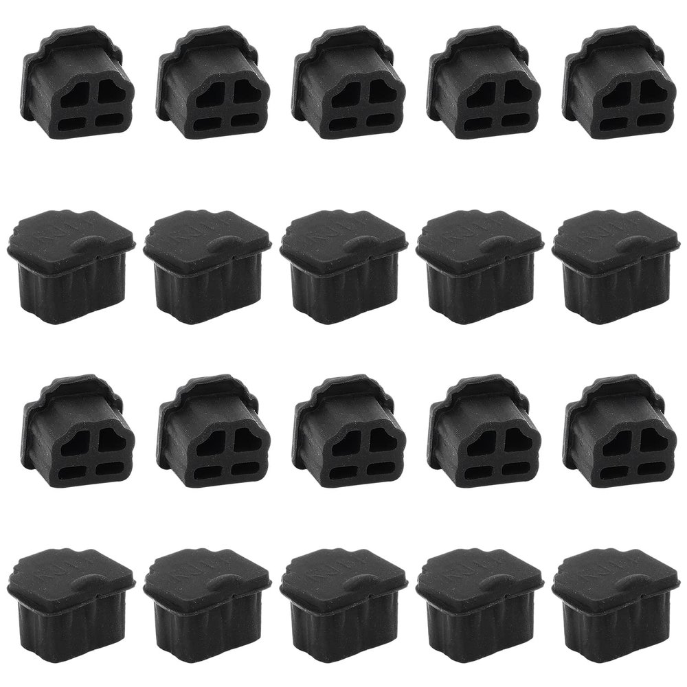 Fielect 20Pcs RJ11 Silicone Anti Dust Cover Plug Stopper RJ11 Protector Telephone Modular Port RJ11 Anti Dust Cap Cover Black
