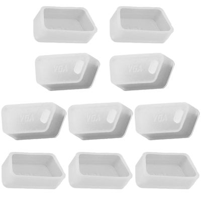 Fielect 10Pcs VGA Port Silicone Anti Dust Plug Cover Cap Stopper VGA Protectors Cap Port Anti Dust Cap Cover Clear