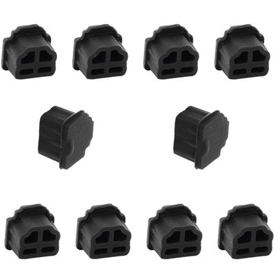 Fielect 10Pcs RJ11 Silicone Anti Dust Cover Plug Stopper RJ11 Protector Telephone Modular Port RJ11 Anti Dust Cap Cover Black