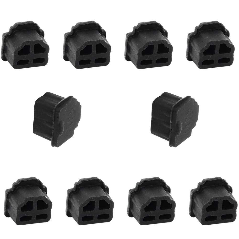 Fielect 10Pcs RJ11 Silicone Anti Dust Cover Plug Stopper RJ11 Protector Telephone Modular Port RJ11 Anti Dust Cap Cover Black