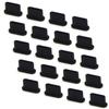 Fielect 20Pcs USB Type-C Anti Dust Plug Cover Cap Protector Silicone USB Type-C Port Cap Cover, Black view 4
