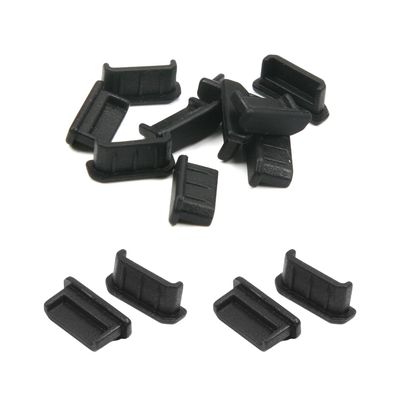Fielect 10Pcs Silicone Mini-HDMI Anti Dust Cover Plugs Silicone Protector Stopper Cap Black for Female Port Black for TV, Computer, 11.5 x 5.5 x 4mm
