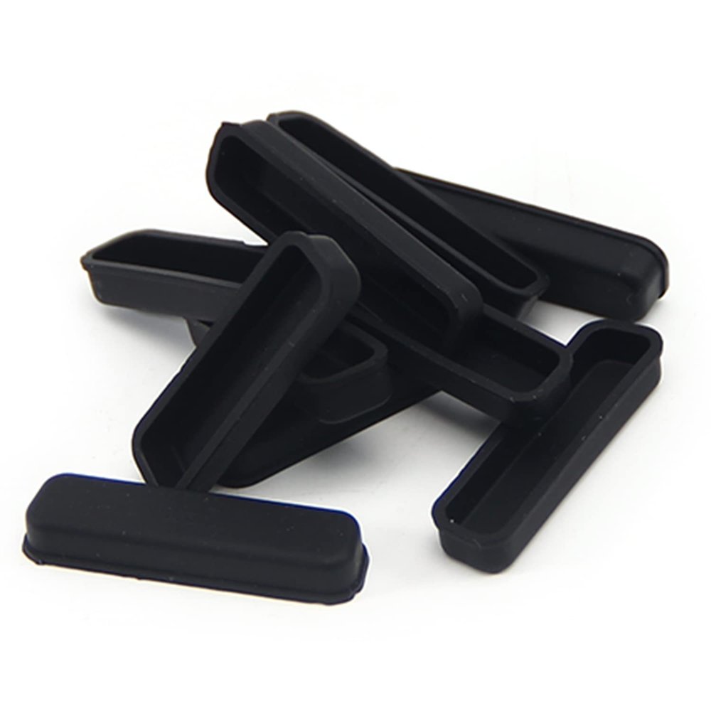 Fielect 5pcs DB-25 Silicone Protectors Port Parallel Printer Anti Dust Cap Cover 40x10x5mm Black