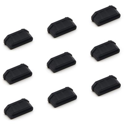 Fielect 10Pcs Silicone HDMI Anti Dust Cover Plugs Protector Stopper Cap Black for Female Port Black for TV, Computer, 14x7x5mm
