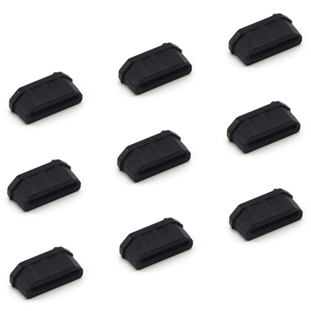 Fielect 10Pcs Silicone HDMI Anti Dust Cover Plugs Protector Stopper Cap Black for Female Port Black for TV, Computer, 14x7x5mm