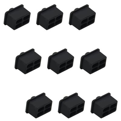 Fielect 10pcs Anti-Dust Stopper SFP-A Silicone Cap Port Cover Anti Dust Protector Black