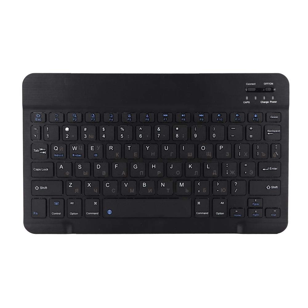 ASHATA Bluetooth Keyboard, 10.1 Inch, Ultra Thin, 80 Keys, Multi Device, Russian/English Dual Language, for Tablet, Phone, and PC