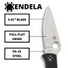 Spyderco Endela Lightweight Knife with 3.41" VG-10 Stainless Steel Blade and Emerson Opener - PlainEdge - C243PGYW view 3