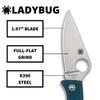 Spyderco Ladybug 3 Folding Pocket Knife with 1.9" K390 Steel Blade and FRN Handle - EDC Knife for Men and Women, Perfect for Hunting, Tactical, Camping, Survival, Hiking - PlainEdge - LFP3K390 view 3