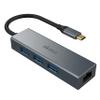 4-in-1 USB Type-C Akasa Hub with Ethernet | 3 USB Type-A | 5Gbps | RJ45 | 10/100/1000/Mbps | Aluminum Alloy | Gray Space | Compatible with MacBook, Dell, Lenovo and More | AK-CBCA20-18BK view 1