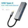 4-in-1 USB Type-C Akasa Hub with Ethernet | 3 USB Type-A | 5Gbps | RJ45 | 10/100/1000/Mbps | Aluminum Alloy | Gray Space | Compatible with MacBook, Dell, Lenovo and More | AK-CBCA20-18BK view 2