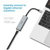 4-in-1 USB Type-C Akasa Hub with Ethernet | 3 USB Type-A | 5Gbps | RJ45 | 10/100/1000/Mbps | Aluminum Alloy | Gray Space | Compatible with MacBook, Dell, Lenovo and More | AK-CBCA20-18BK view 4