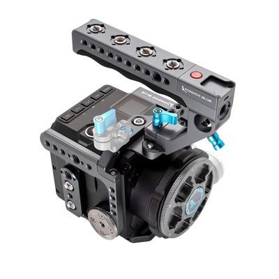 KONDOR BLUE | Cage with XL Talon Top Handle for Z CAM E2 Flagship Cage (M4/S6/F6/F8) | Cable Locks, Bubble Level, Integrated NATO Rails,and Multiple Mounting Options | Space Gray
