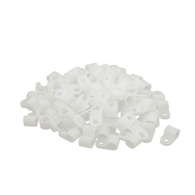 New Lon0167 100Pcs Nylon Featured R Type CC-2 reliable efficacy 3/8" Cable Cord Wire Clamp Clip Fastener White(id:372 28 65 6c7)
