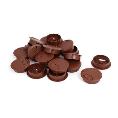 New Lon0167 Computer PC Featured Desk Plastic Round reliable efficacy Grommet Wire Cable Hole Covers Brown 50mm Dia 20pcs(id:73e 8f 47 57b)