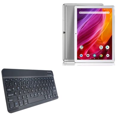 BoxWave Keyboard Compatible with Dragon Touch K10 Tablet - SlimKeys Bluetooth Keyboard, Portable Thin with Chiclet-Style Keys - Jet Black