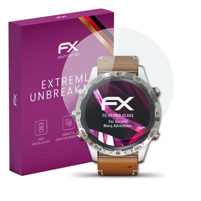 atFoliX Plastic Glass Protective Film compatible with Garmin Marq Adventurer, 9H Hybrid-Glass FX Screen Protector