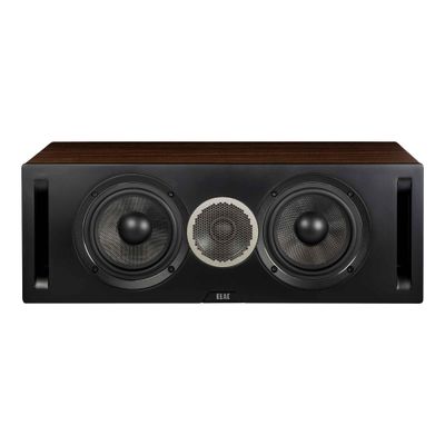 ELAC Debut Reference C5.2 Center Channel Speaker - Black Baffle, Walnut Cabinet