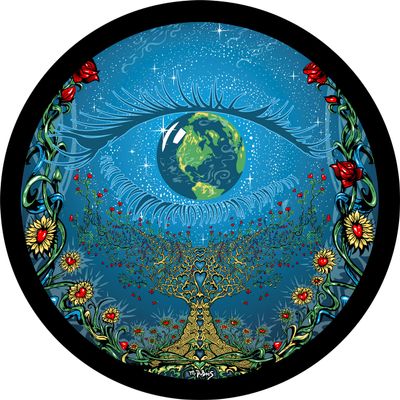 TIRE COVER CENTRAL Mother Earth Spare Tire Cover (Select tire Size/Back up Camera Option in MENU) Custom Sized to Any Make/Model (245/75r17 Back up Camera Opening)