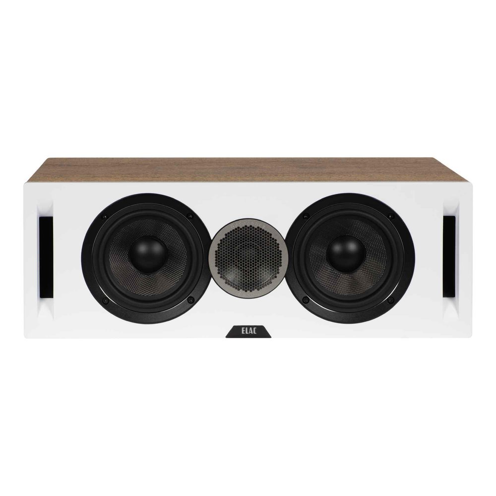 ELAC Debut Reference C5.2 Center Channel Speaker - White Baffle, Oak Cabinet
