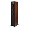 ELAC Debut Reference Floor Standing Speaker, Walnut or Oak Single Tower Speakers for Home Theater, Black Baffle with Walnut Sides view 1
