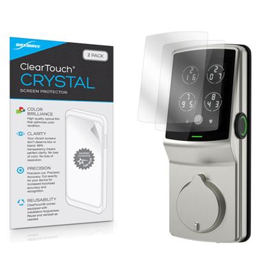 BoxWave Screen Protector Compatible with Lockly Secure Plus Touchscreen Deadbolt - ClearTouch Crystal (2-Pack), HD Film Skin - Shields from Scratches