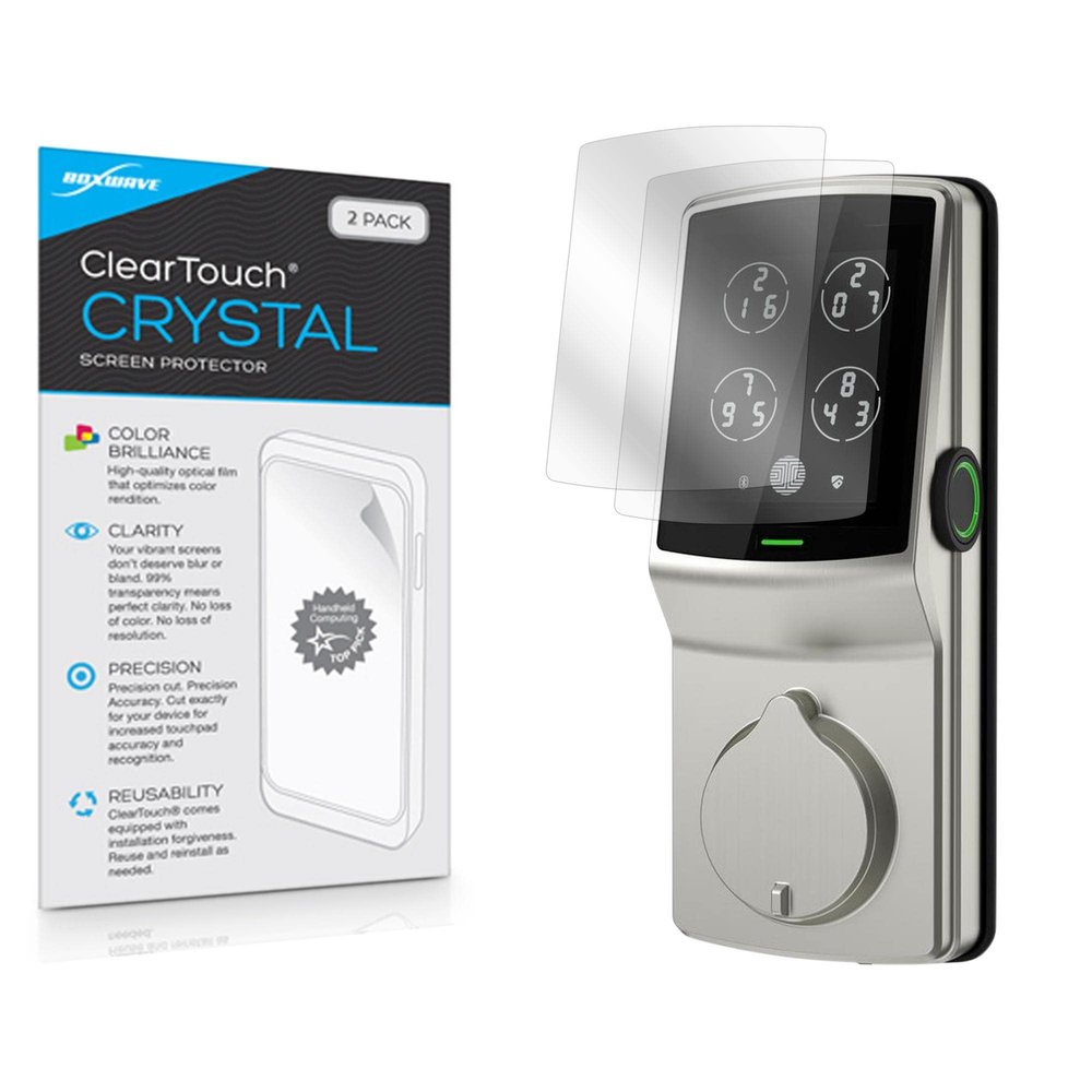 BoxWave Screen Protector Compatible with Lockly Secure Plus Touchscreen Deadbolt - ClearTouch Crystal (2-Pack), HD Film Skin - Shields from Scratches