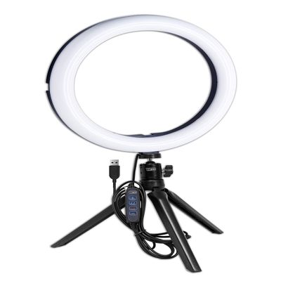 Vidpro RL-10 10" Inch LED Ring Light Kit with Mini Tripod and Ball Head. USB Powered for Portraits, Makeup, Modelling, Vloggers, Macro Photos and YouTube. Variable Color Temperature 2800K 4500K 6500K