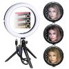 Vidpro RL-10 10" Inch LED Ring Light Kit with Mini Tripod and Ball Head. USB Powered for Portraits, Makeup, Modelling, Vloggers, Macro Photos and YouTube. Variable Color Temperature 2800K 4500K 6500K view 2