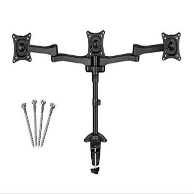 13-22" Triple Screen LCD Monitor Holder Desktop Clamping Full Rotation 3 Monitor TV Mount Arm
