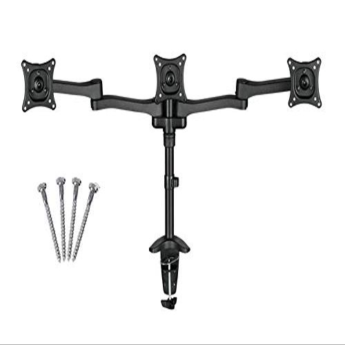 13-22" Triple Screen LCD Monitor Holder Desktop Clamping Full Rotation 3 Monitor TV Mount Arm