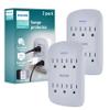 Philips 6-Outlet Extender Surge Protector, 900 Joules, 3-Prong, Space Saving Design, Protection Indicator LED Light, 2 Pack, Grey, SPP3466GR/37 view 1